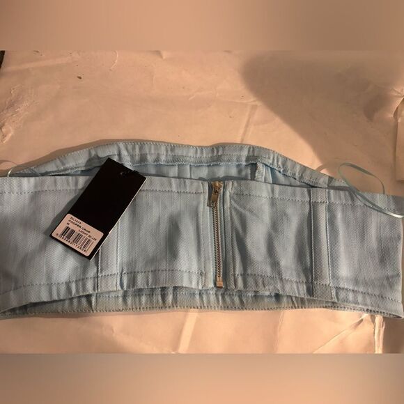 By.DYLN Cooper Crop Top light blue size m NWT - Picture 4 of 5